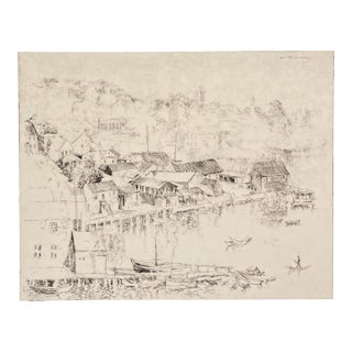 1920s William Meyerowitz Gloucester Docks Etching For Sale