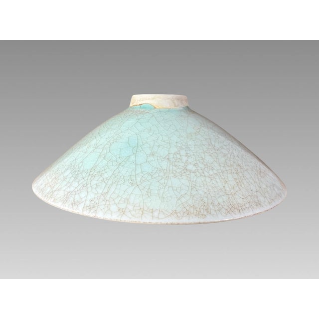 Late 19th Century Late Qing Dynasty Chinese Fine Pale Turquoise Blue Porcelain Celadon Crackle Fangge Footed Bowl For Sale - Image 5 of 8