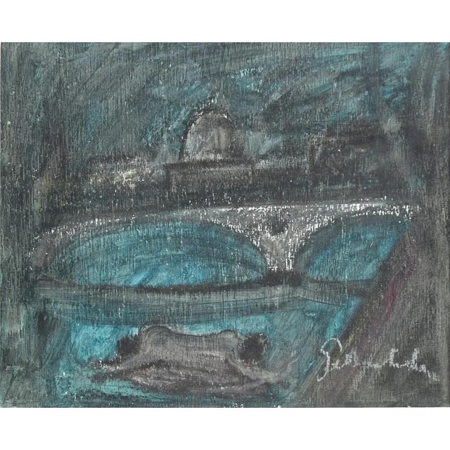 Modern Nazareno Gattamelata, The Bridge, Drawing in Charcoal, 1970s For Sale - Image 3 of 3