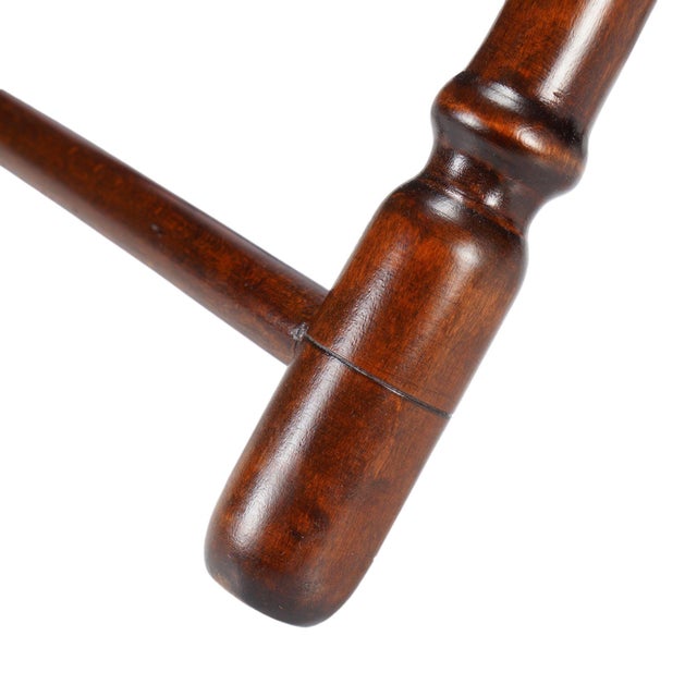 Wood Burled Hardwood Butler's Tray Stand, C. 1900 For Sale - Image 7 of 9