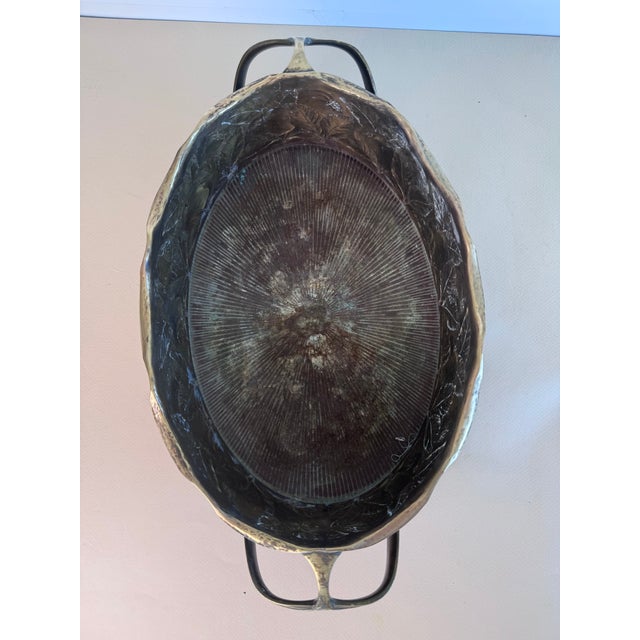Metal Antique European Brass Jardiniere With Apple Motif For Sale - Image 7 of 10