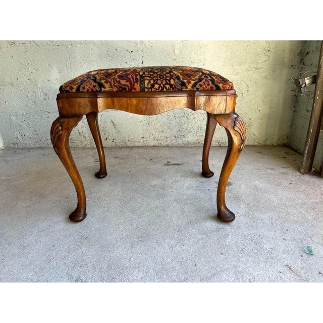 20th Century French Provincial Style Walnut Footstool or Ottoman For Sale - Image 9 of 17