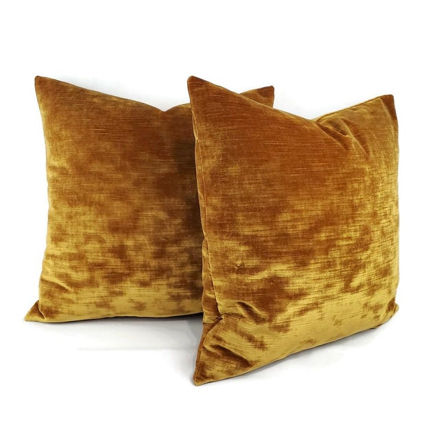 This luxurious lumbar pillow cover is made from Kravet Chic Velour fabric in Antique Gold, a rich, warm golden hue with a...