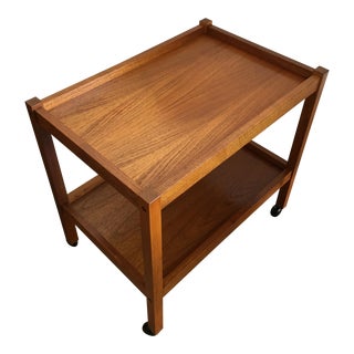 Vintage Mid-Century Modern Danish Teak Bar Cart For Sale