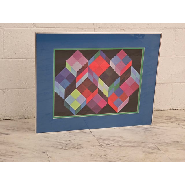 Abstract Victor Vasarely 'Tridim-K' Abstract Lithograph For Sale - Image 3 of 5