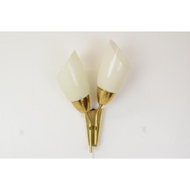 Mid-Century Brass Wall Lamp from Kamenicky Senov, 1970s For Sale - Image 3 of 15