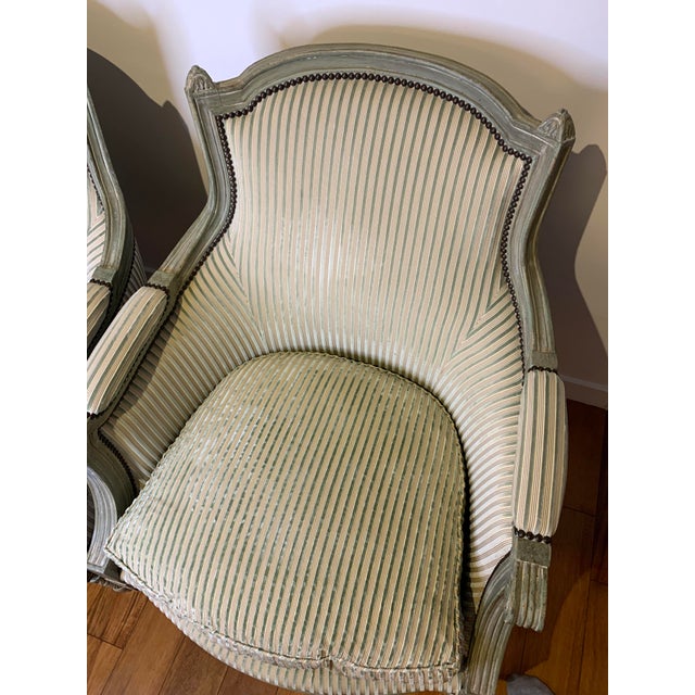 Green Pair of Dennis and Leen, Louis XVI-style Montalembert Chairs For Sale - Image 8 of 10