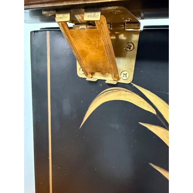 Wood Vintage Large Lacquered Asian Jewelry Box Chest For Sale - Image 7 of 16