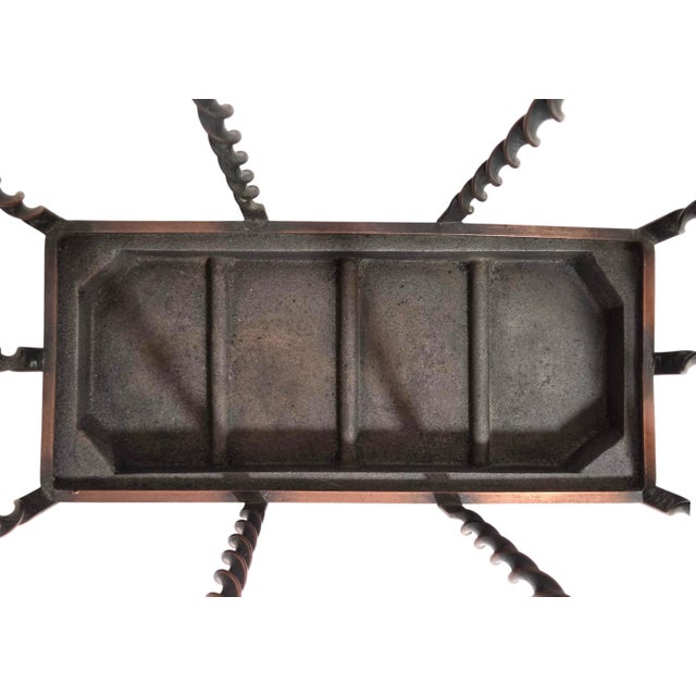 Copper French 1940's Dark Copper Color Hand Forged Iron Umbrella/ Cane/ Magazine Stand For Sale - Image 8 of 11