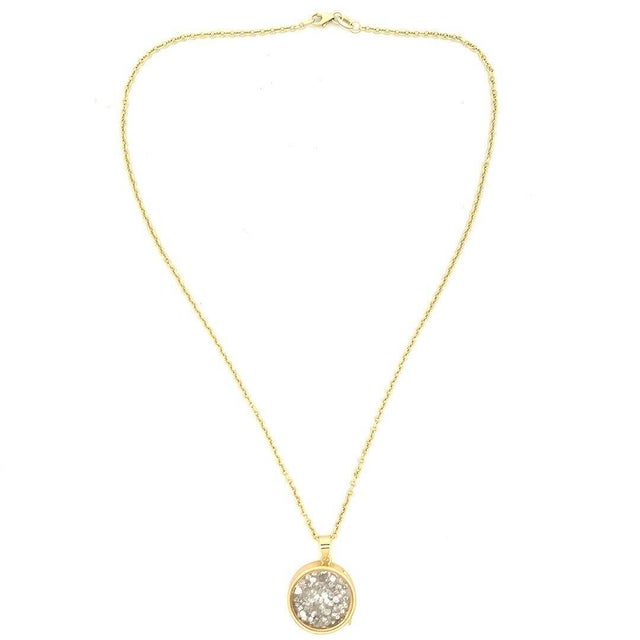 Diamond Locket Pendant Round 14k Gold & Gold Filled Necklace Shaker For Sale - Image 4 of 10