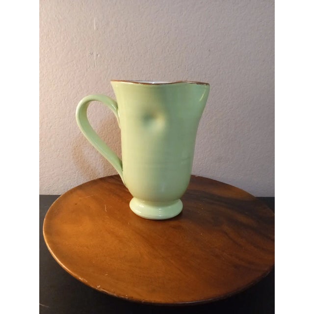 Vintage Vietri Italy Ceramic Green Dimpled Pitcher For Sale In Dallas - Image 6 of 7