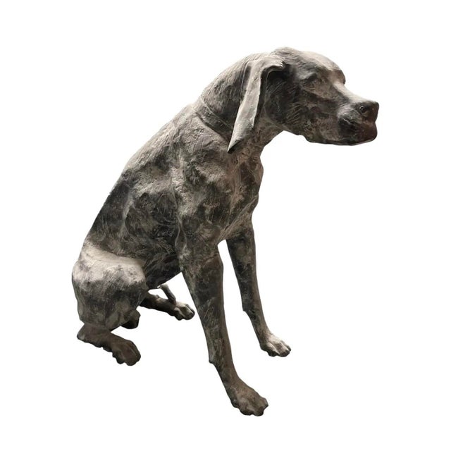 Industrial Modern Seated Hound - Dog - Hand-Wrought Steel Sculpture For Sale - Image 4 of 9