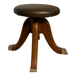 Vintage Hamilton Mfg. Co. Industrial Stool/Chair Wood Metal Drafting Machinist For Sale