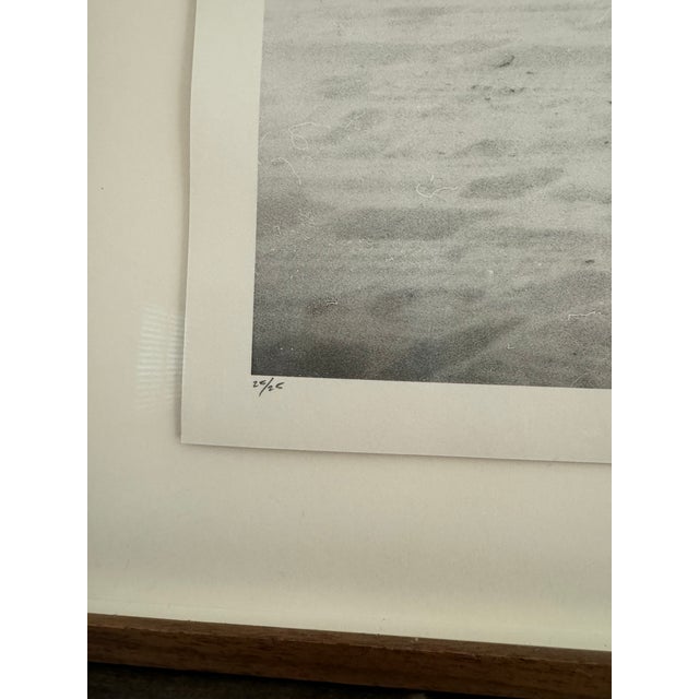 Framed Fine Art Beach Film B + W Photograph in Walnut Shadowbox W/ Museum Glass- 22 X 27” For Sale In Los Angeles - Image 6 of 11