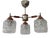 Scandinavian Ceiling Lamp in Teak with Chrome Steel and Glass, Sweden, 1950s For Sale