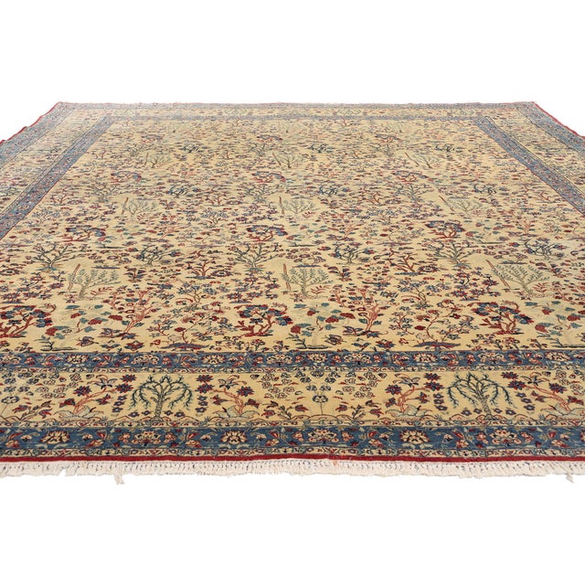 Neoclassical Vintage Persian Tudeshk Nain Rug, 10'02 X 12'07 For Sale - Image 3 of 9