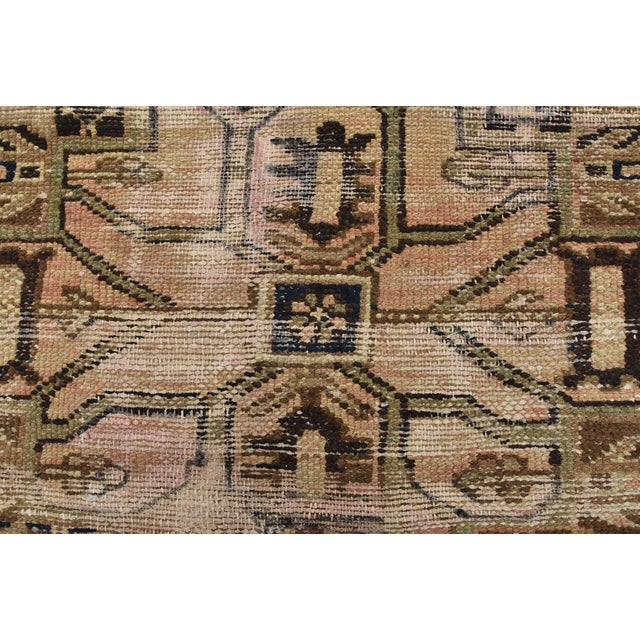 Hamedan Runner 3’5” X 9′ Pink Wool Semi-Antique Tribal Hand-Knotted Rug For Sale - Image 9 of 15