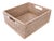 Artifacts Rattan Rectangular Basket with Cutout Handles in White Wash - 14" For Sale