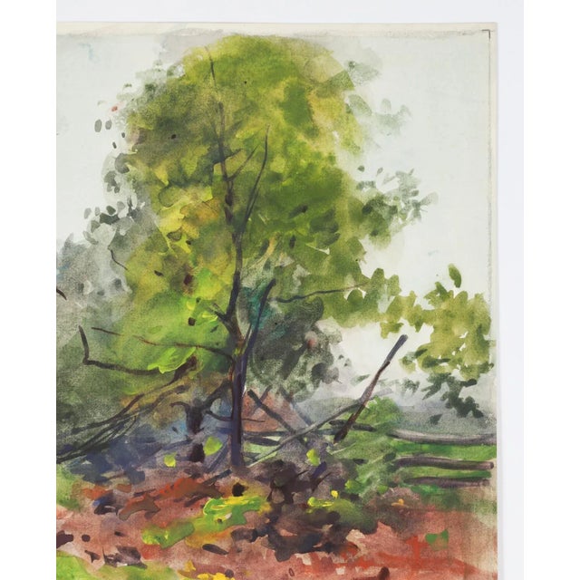 1922 New England Landscape Watercolor Painting by Egbert Cadmus For Sale - Image 4 of 7