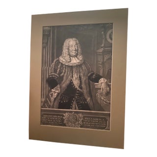 Antique Portrait Mezzotint Print - Traditional Grandmillennial Art For Sale