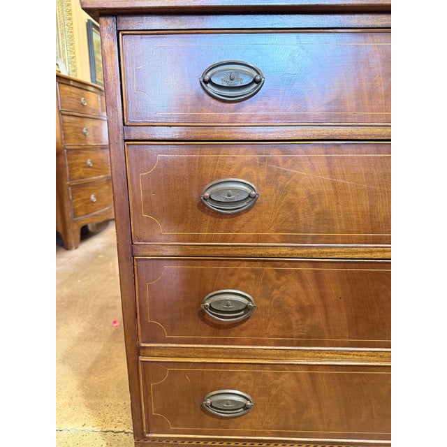 19th Century Early 19th Century Federal Inlaid Walnut Chest For Sale - Image 5 of 9