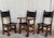 About Pair of Spanish Colonial style chairs and armchair, having leather both seats and backs, and brass nailheads....