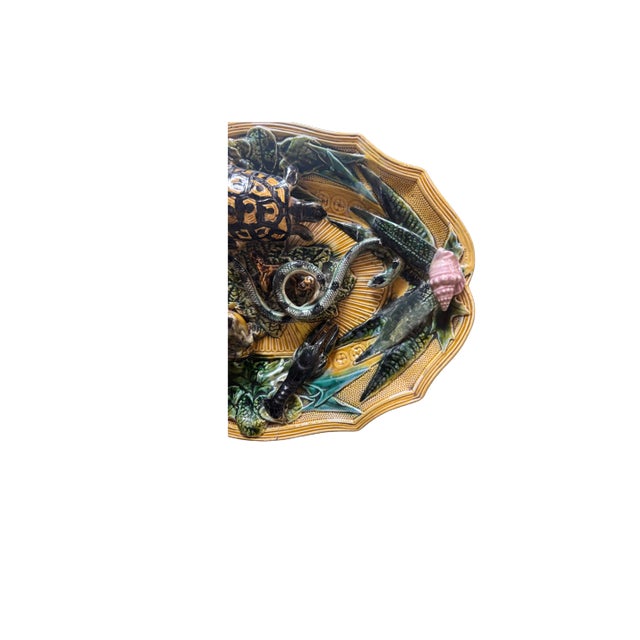 French Country 19th C. French Ceramic Palissy Plate For Sale - Image 3 of 12