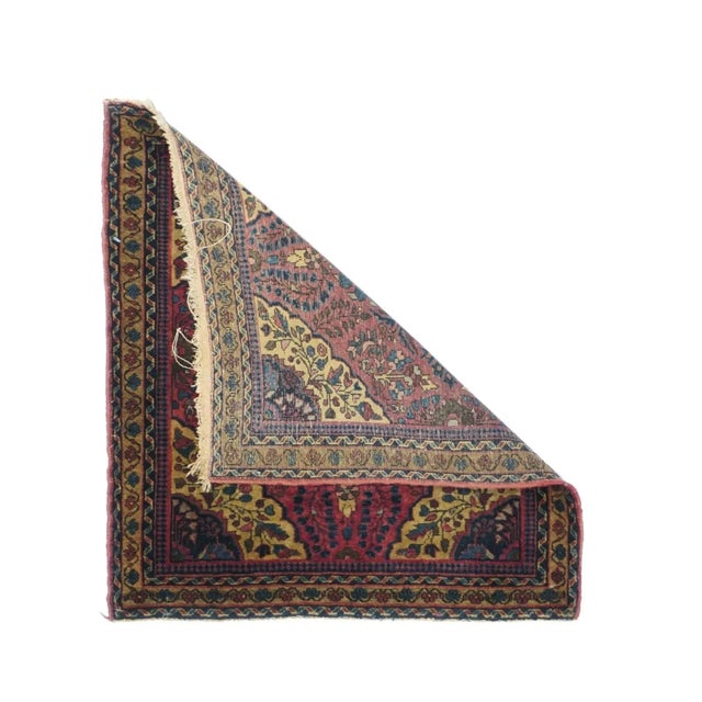 19th Century Antique Sarouk Rug 2' x 2'2'' For Sale - Image 5 of 12
