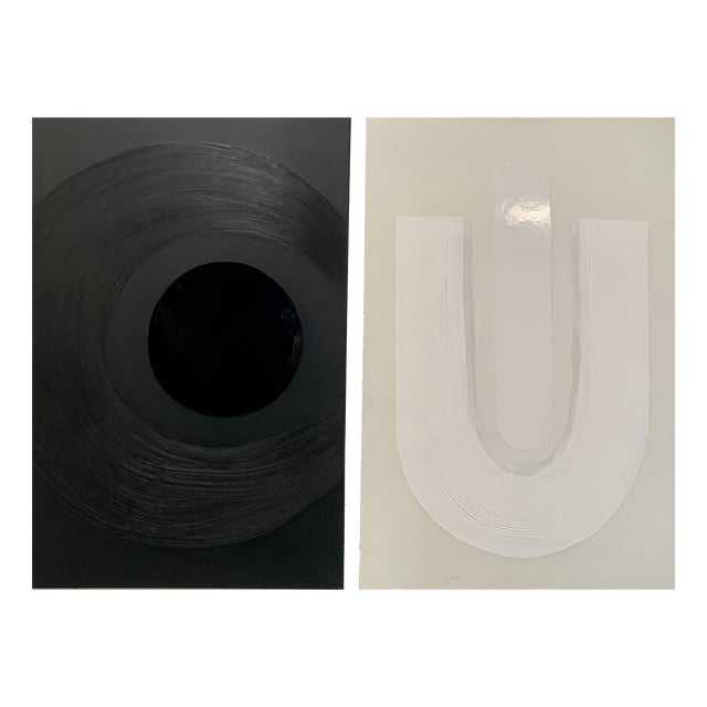 Kardesch, Monochrome Yin & Yang, Oil on Canvas For Sale