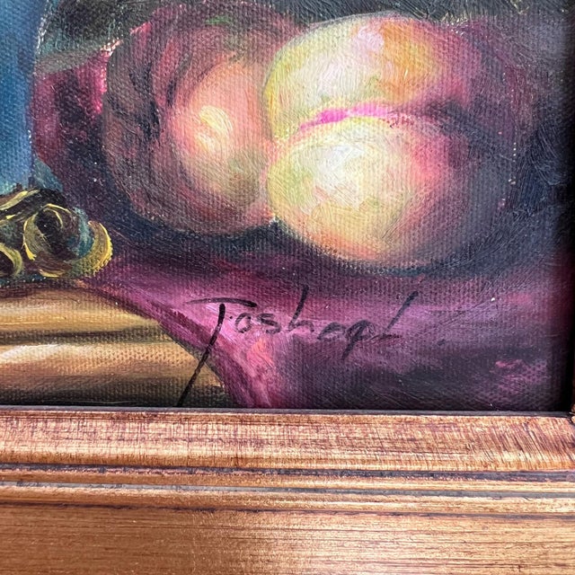 Traditional 1980s Signed Beautiful oil painting of flowers and vase // signed flower still life // framed artwork // one of a kind // original artwork // elegant For Sale - Image 3 of 9