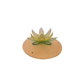 Green Acrylic Water Lily Night Light Lamp, Eastern Europe, 1970s For Sale