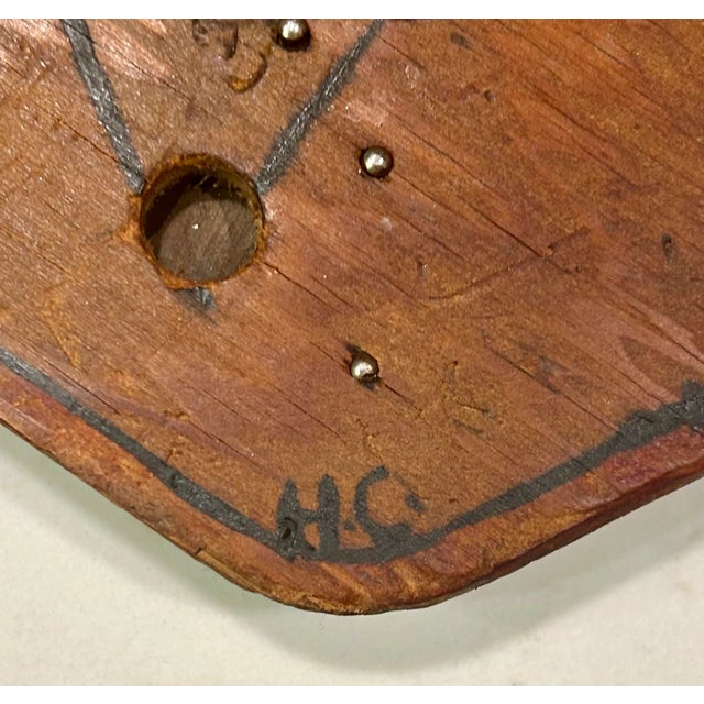 1970s 1970's Folk Art Wooden Chinese Checker Board Hanging, Signed by Artist For Sale - Image 5 of 8