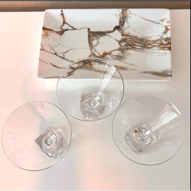 1990s 1990s DiSaronno “Melting Ice Cube” Martini Glasses- Set of 12 Glasses For Sale - Image 5 of 12