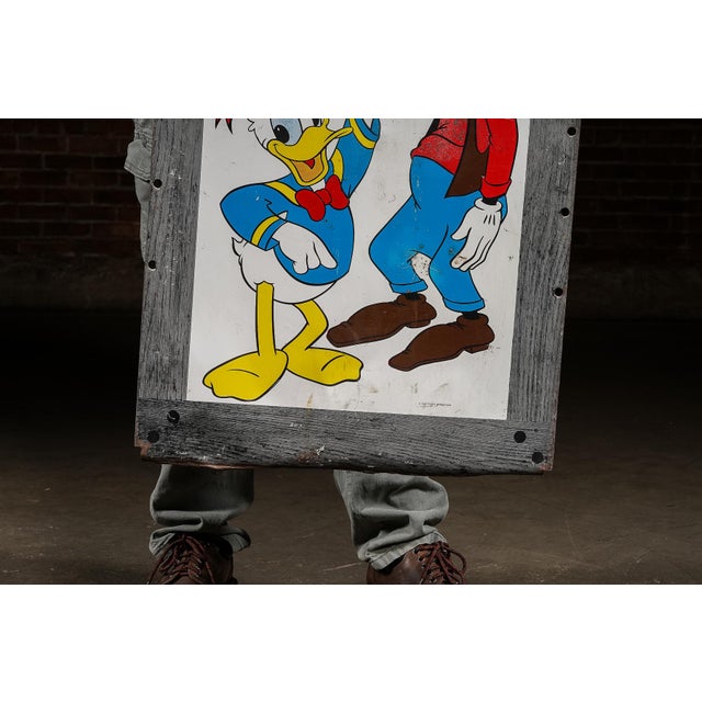 Vintage Self-Framed Tin Litho Disney Character Salvaged Display Panel For Sale - Image 4 of 7