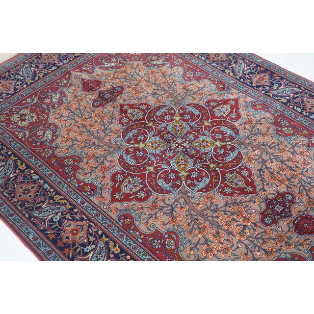 Extremely Fine Antique Persian Tehran Wool Rug 4'7'' X 6'8'' For Sale In New York - Image 6 of 10