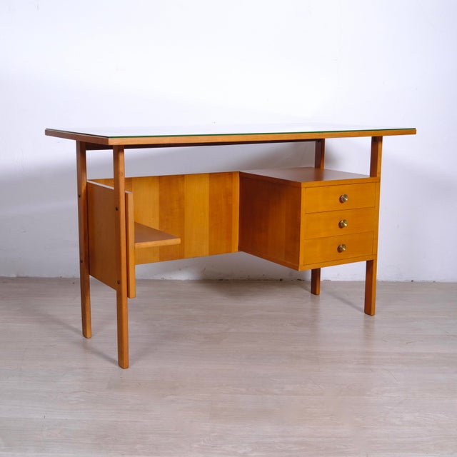Mid-Century Modern Italian Desk and Chair Set, 1950s, Set of 2 For Sale - Image 12 of 18