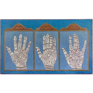 Mino Meno, Lettura Zodiacale, Oil Painting, 1980s For Sale