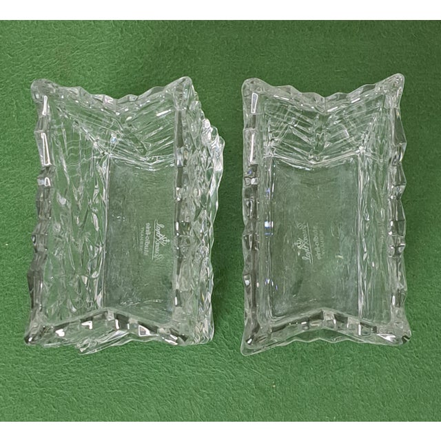 Transparent Pair of Vintage Rosenthal Studio-Line Crystal Paper Bag Vases, Germany, 7″ For Sale - Image 8 of 13