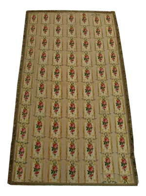 1920 Antique Floral Needlework Rug
