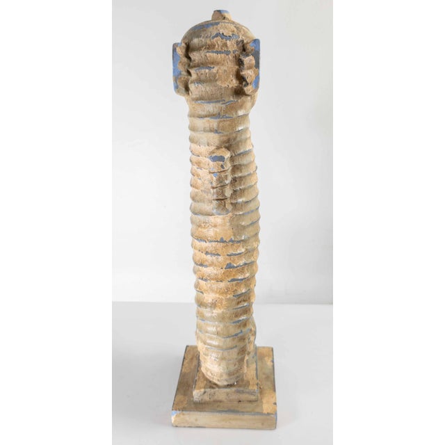 20th Century Carved Folk Art Seahorse Figure in Distressed White Paint For Sale In New York - Image 6 of 11