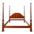 Baker Furniture King Size Flamed Mahogany Georgian Style Poster Bed Frame For Sale