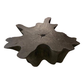 Andrianna Shamaris Charred Teak Wood Coffee Table For Sale