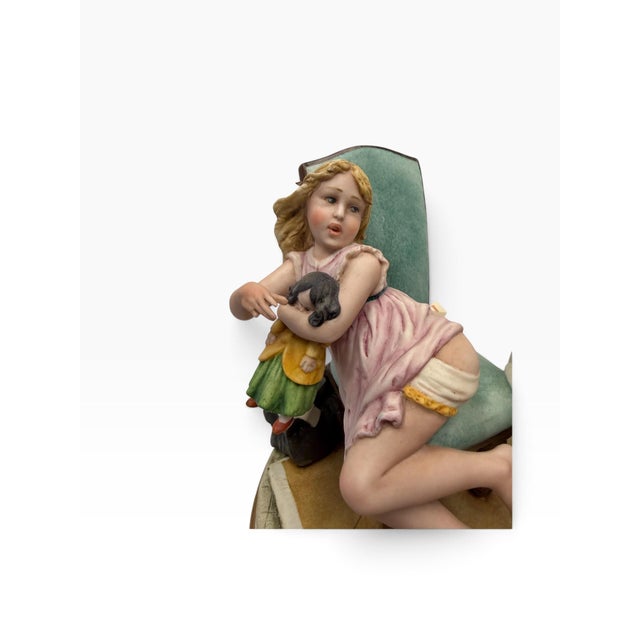 Italian Vintage Mid-Century Italian Capodimonte Porcelain Sculpture "La Puntura" by Luciano Cazzola for Porcellane Principe For Sale - Image 3 of 9