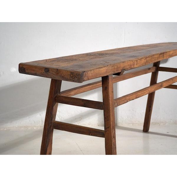 Wood Antique High Console Table, 1900s For Sale - Image 7 of 13