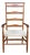 Antique Shaker Style Maple Ladderback Elder's High Back Arm Chair Woven Seat For Sale