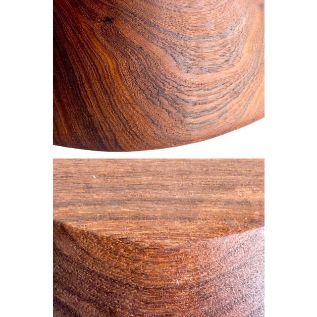 Mid 20th Century Large Hand Turned Teak Wood Bowl For Sale - Image 11 of 14