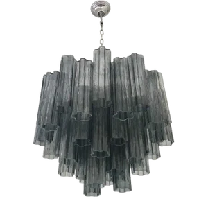 Early 21st Century Italian Sputnik Murano Glass "Tronchi" Chandelier in Gray