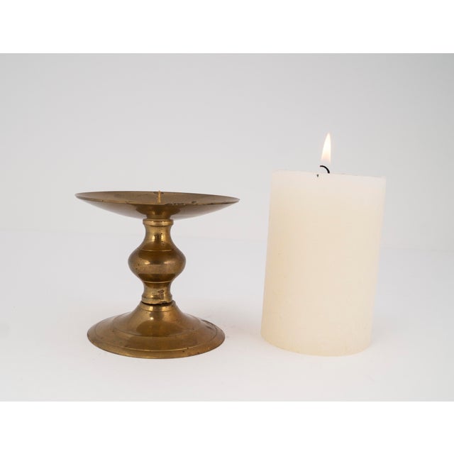 Mid-Century Cast Brass Altar Candlestick, 1960s For Sale - Image 6 of 14