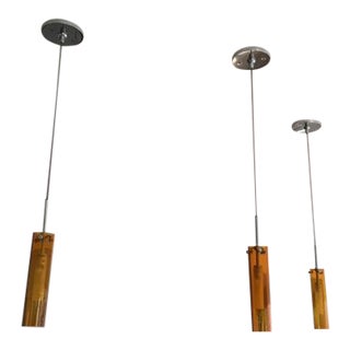 Hand Blown Glass Coax Low Voltage Pendants - Set of 3 For Sale