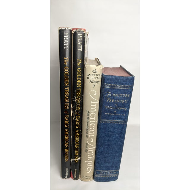 American 4 Vintage Early American Houses & Antiques Books – Red Blue Cream Library For Sale - Image 3 of 16